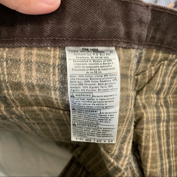 - Carhartt men’s flannel line denim jeans size 40x34 brown - Picture 9 of 10